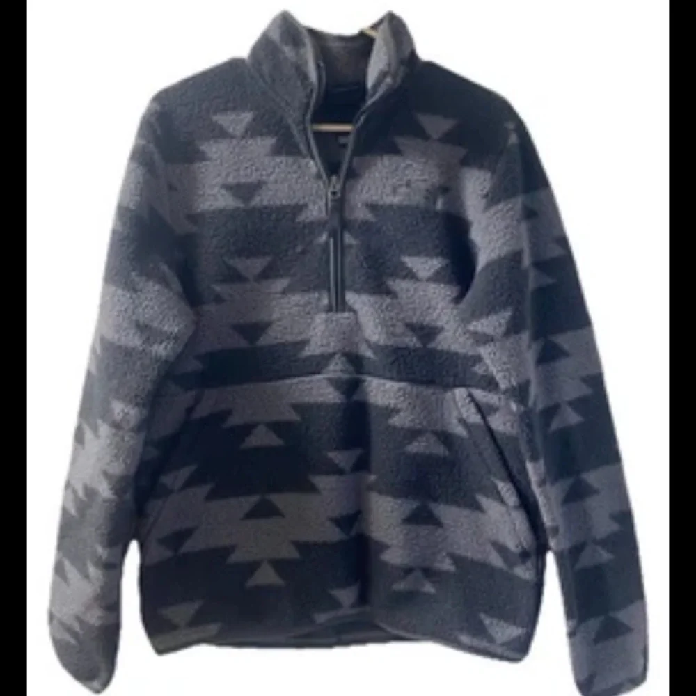The Northface Aztec Fleece Pullover Black Grey Men’s Small 1/4 Zip north face